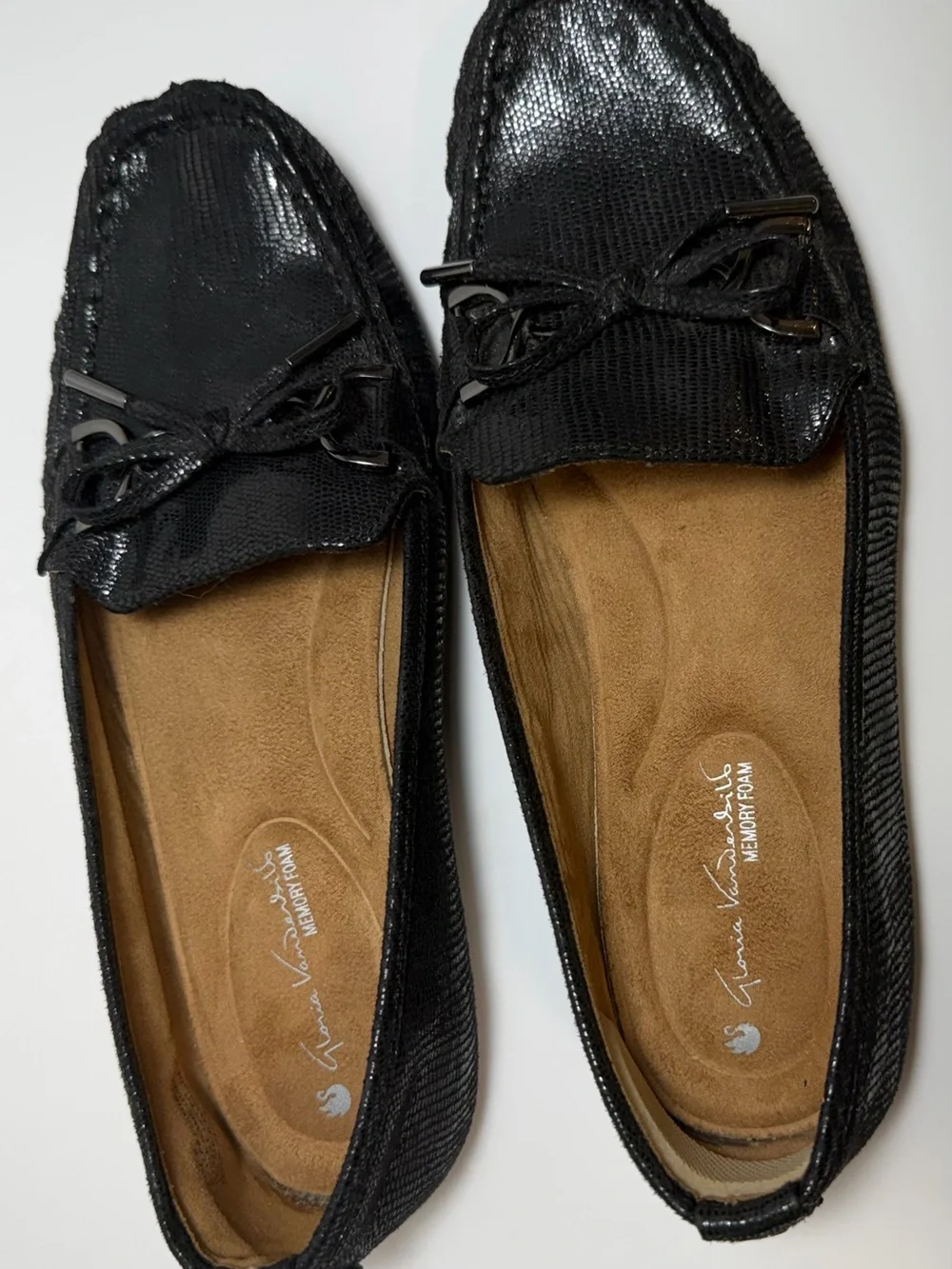 Gloria Vanderbilt GV-Lady Black Lizard Memory Foam Loafers Size 8